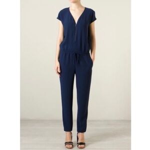 Vince Navy Blue Zip Front Jumpsuit Size 6